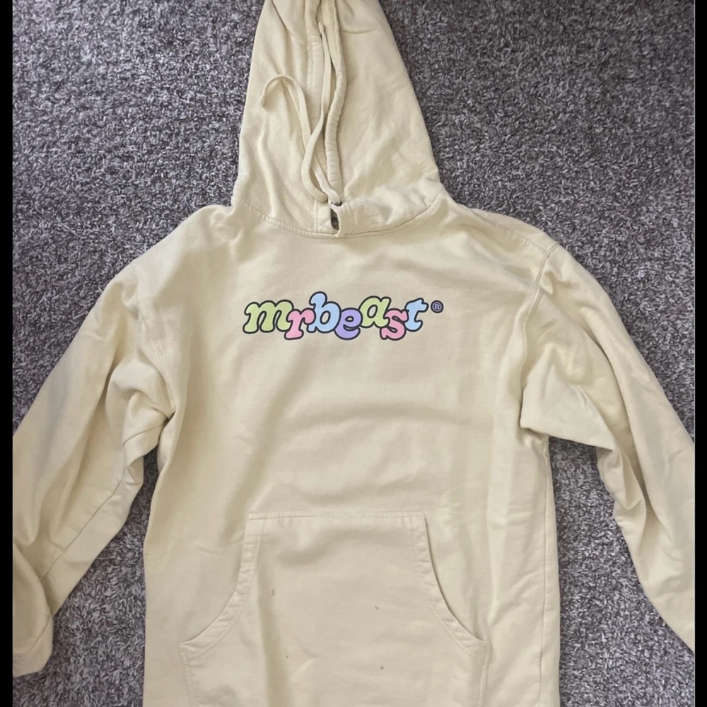 Mr Beast Merch Pastel yellow YXL Hoodie